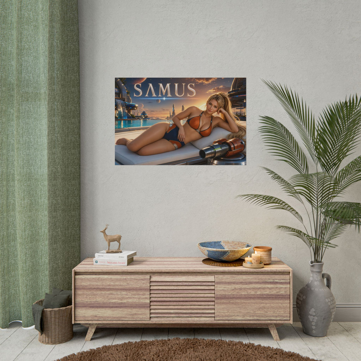 Samus Aran Gaming Poster Wall Art Gamer Room Decor Collectible Print