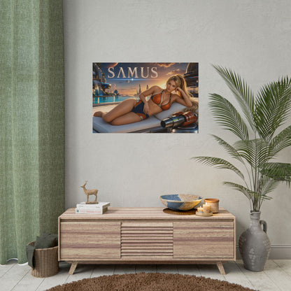 Samus Aran Gaming Poster Wall Art Gamer Room Decor Collectible Print