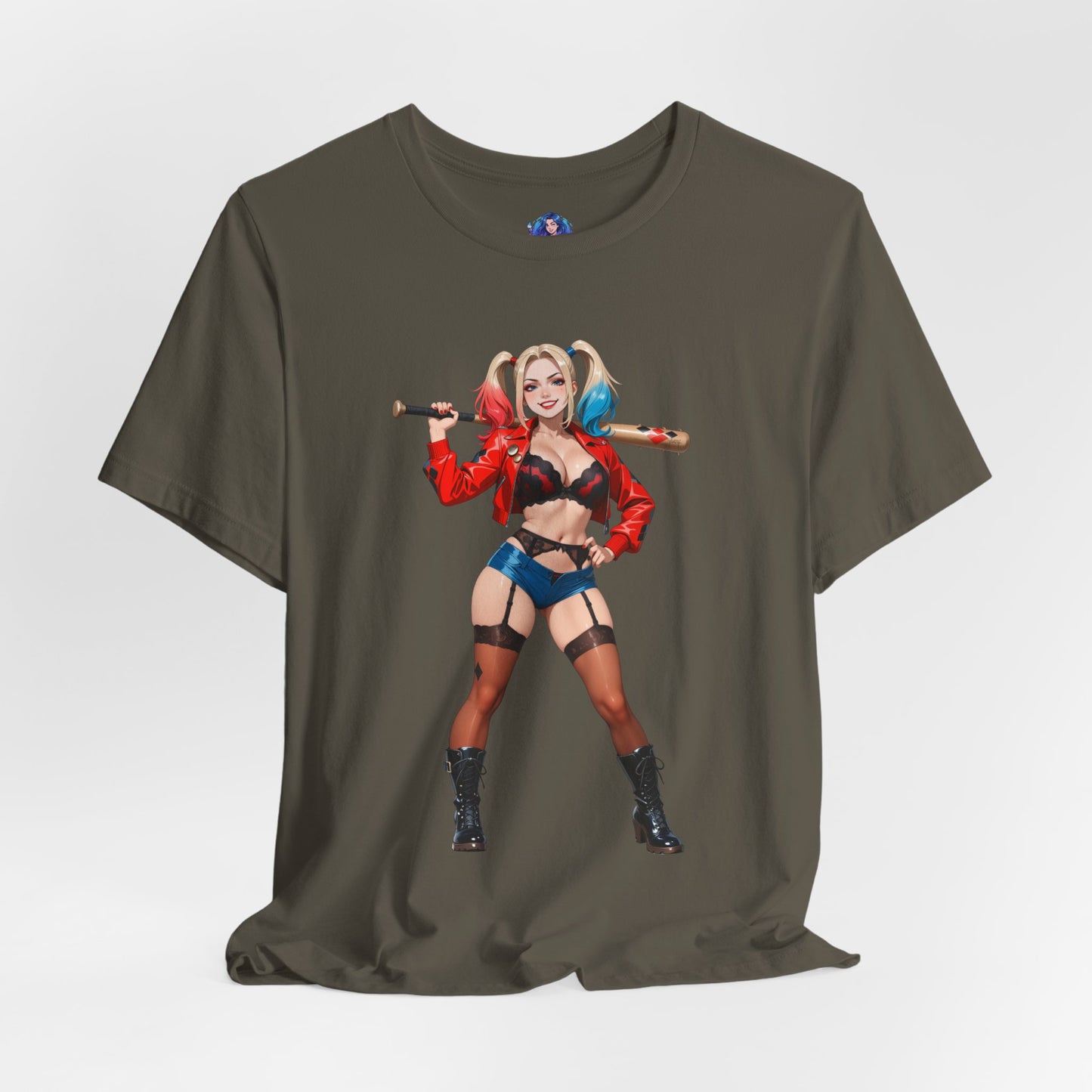 Harley Quinn Grafik-T-Shirt | DC-Bösewicht-T-Shirt für Anime- und Gaming-Fans | Waifu-Streetwear