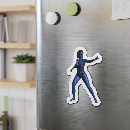 Mystique Magnet – Marvel Mutant Fridge Magnet, Anime Style Decor - die-cut vinyl fridge magnet featuring Mystique anime-style artwork