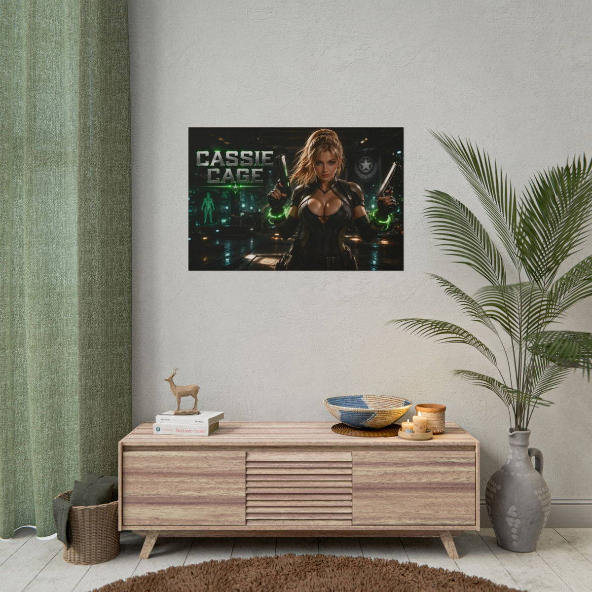 Game Room Decor Cassie Cage Mortal Kombat Poster Character Wall Art Gamer Gift
