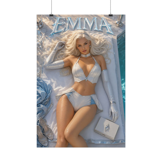 Emma Frost Character Poster Comic Style Wall Decor Bedroom Collector Gift