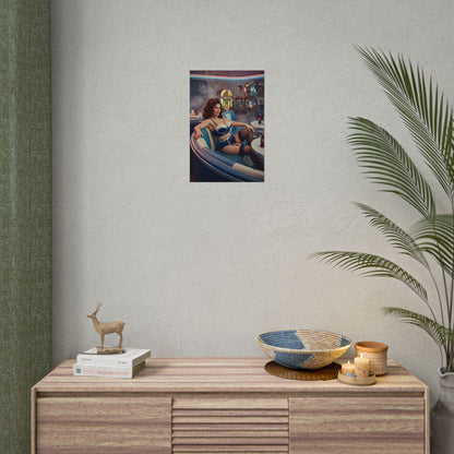 Fallout Retro Diner Woman Poster / Fallout Retro Wall Art / Fallout Retro Art Print / Fallout Poster - vintage pin-up Fallout woman lounging in diner