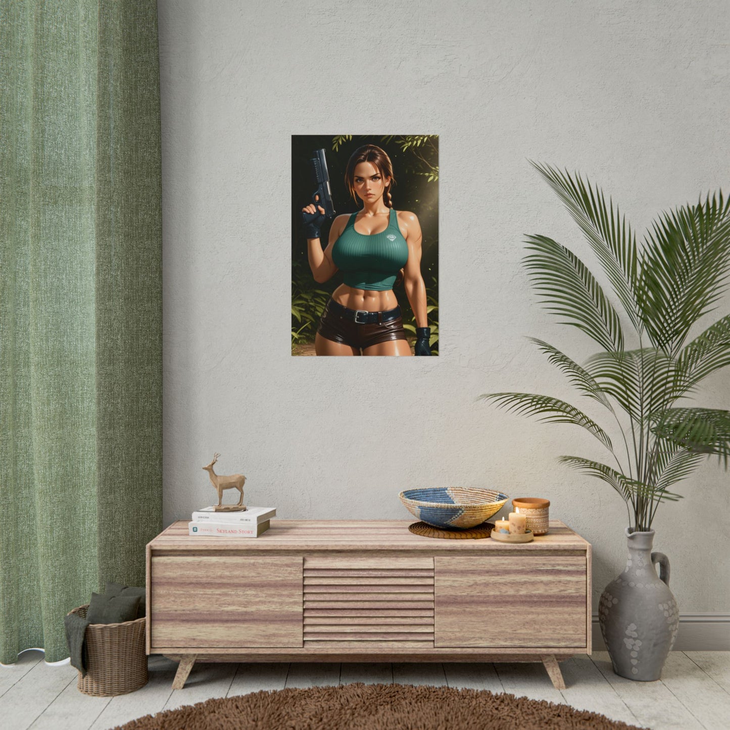 Lara Croft Poster, Anime-Abenteuer-Kunstdruck, Waifu-Entdecker-Wanddeko