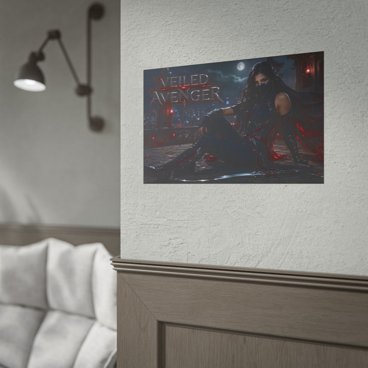 Veiled Avenger Character Poster Comic Style Wall Decor Bedroom Collector Gift