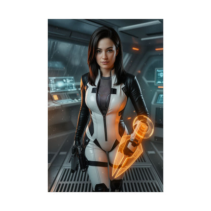 Miranda Lawson Poster, Mass Effect Wall Art Print, Sci Fi Officer Decor, Space Game Artwork, Gamer Gift