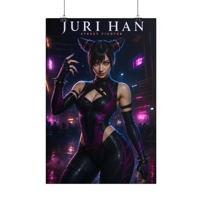 Juri Han Poster, Street Fighter Wall Art, Gaming Poster, Gamer Decor