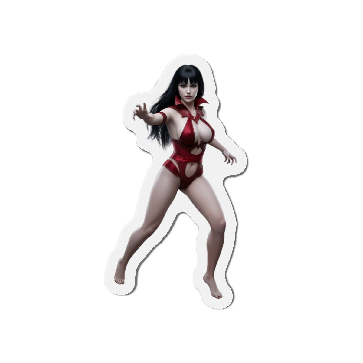 Vampirella Magnet – Classic Comic Heroine Fridge Magnet, Anime Style Decor die-cut vinyl fridge magnet showing Vampirella in anime-style pose