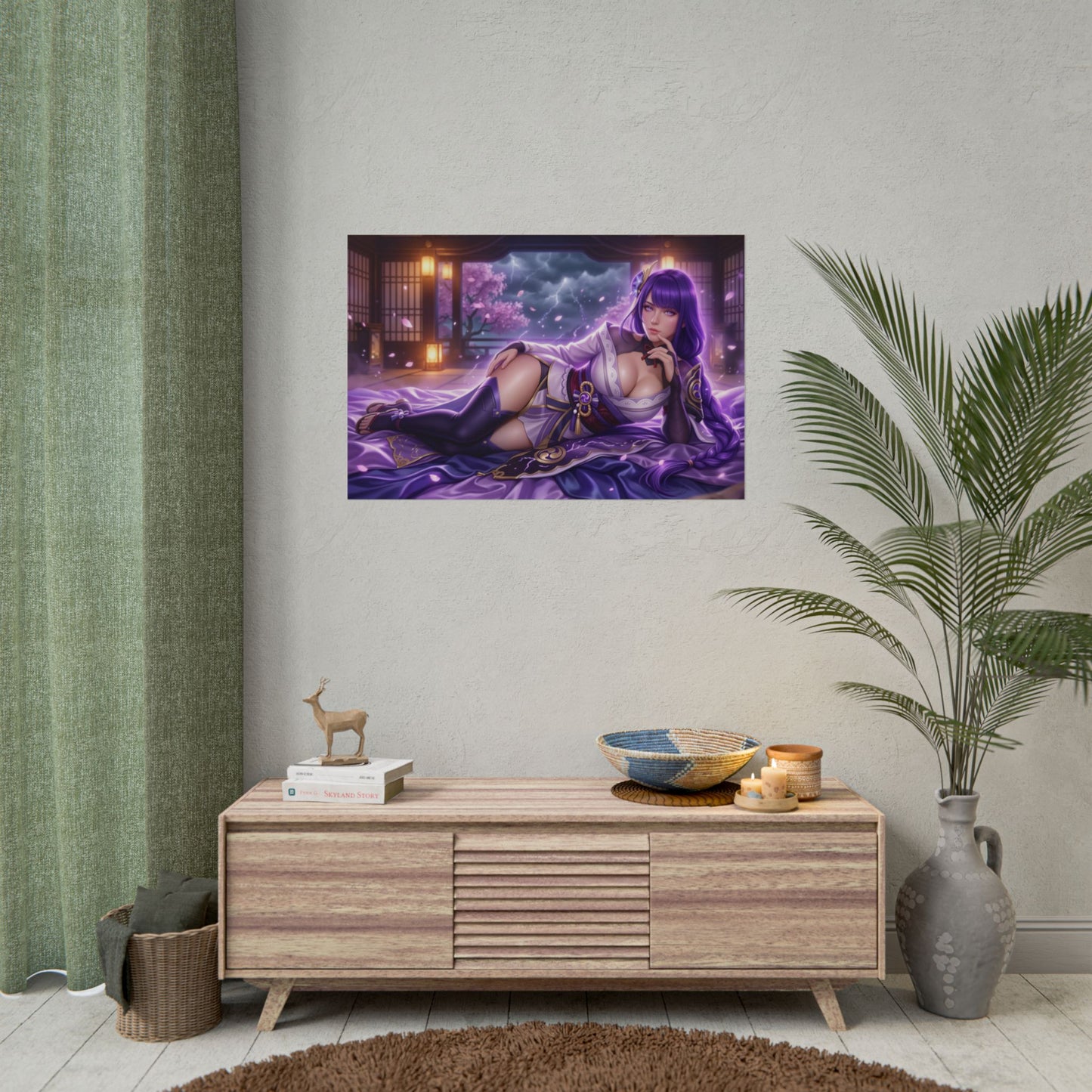 Raiden Shogun Poster, Genshin Impact Wall Art, Anime Print Decor