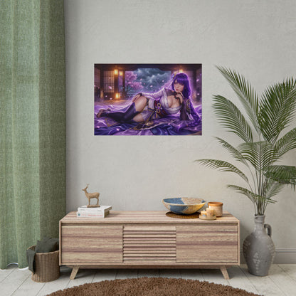 Raiden Shogun Poster, Genshin Impact Wall Art, Anime Print Decor