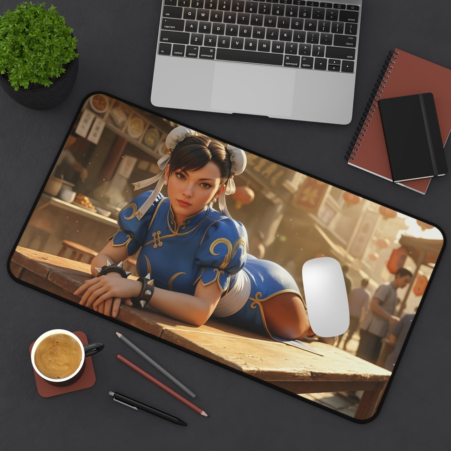 Chun-Li Gaming Mouse Pad, Street Fighter Desk Mat, Anime Martial Artist Setup - HD Chun-Li desk mat for gamers