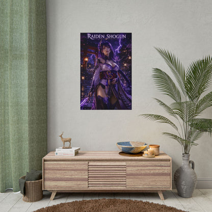 Raiden Shogun Poster, Genshin Impact Wall Art, Anime Print, Gamer Decor