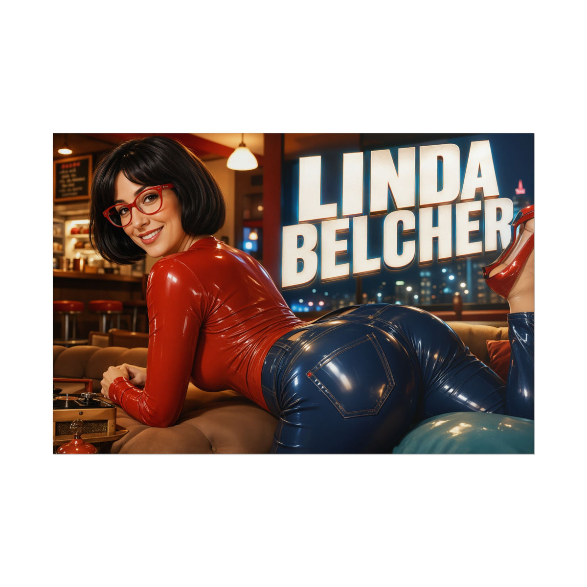 Cartoon Wall Art Linda Belcher Bobs Burgers Poster Room Decor Character Print