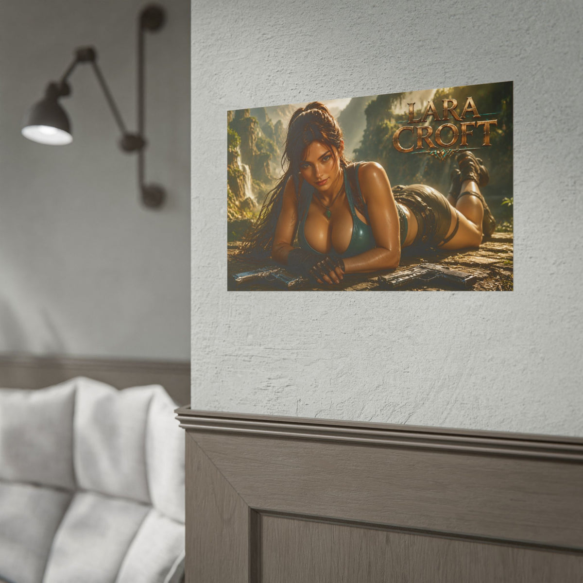 Lara Croft Character Wall Art Tomb Raider Gaming Poster Office Room Decor Gift