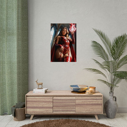 Scarlet Witch Wall Art – Stunning Magic Heroine Poster, Great Gift for Fans