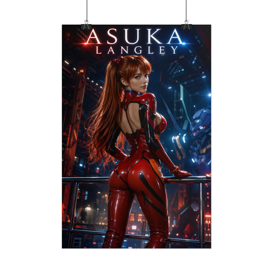 Evangelion Asuka Langley Anime Poster for PC Gaming Setup and Game Room Decor