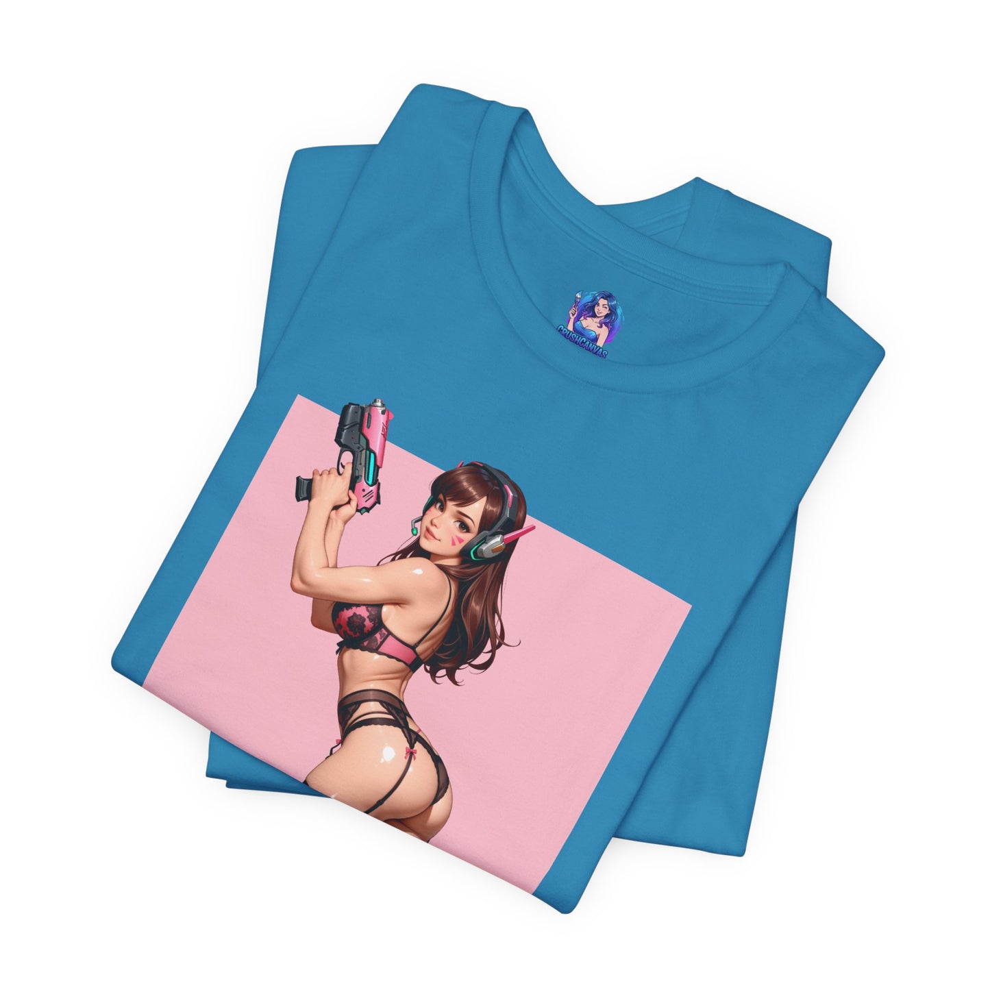 D.Va-Shirt | Overwatch-Waifu-T-Shirt für Gaming-Fans | Neonfarbenes Gamer-Girl-Grafik-T-Shirt