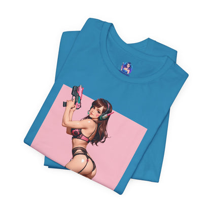 D.Va-Shirt | Overwatch-Waifu-T-Shirt für Gaming-Fans | Neonfarbenes Gamer-Girl-Grafik-T-Shirt