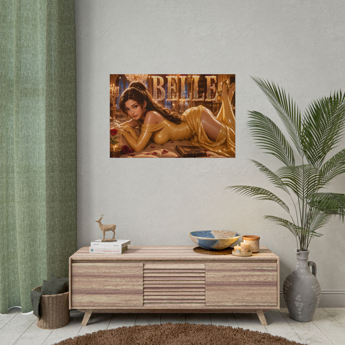 Fantasy Room Decor Belle Beauty and the Beast Poster Wall Art Character Print