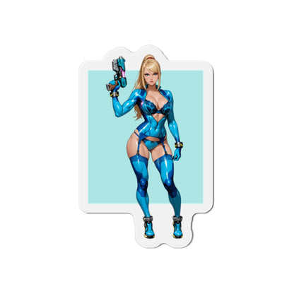 Samus Aran Weltraumjäger-Magnet – Anime-Sci-Fi-Mädchen-Kühlschrankmagnet, Gamer-Deko