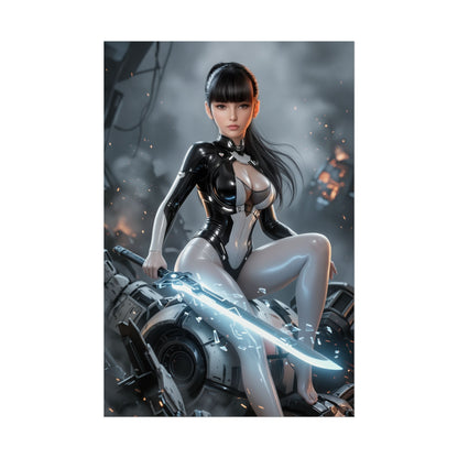 EVE Stellar Blade Art Print, Futuristic Game Poster, Cyber Sci Fi Girl Wall Decor, Gamer Room Setup, Game Wall Art