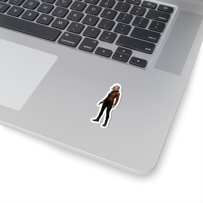 Grace Ashcroft Sticker, Resident Evil Sticker, Laptop Decal, Gift for Gamer on silver laptop showing detailed vinyl character decal with glossy finish