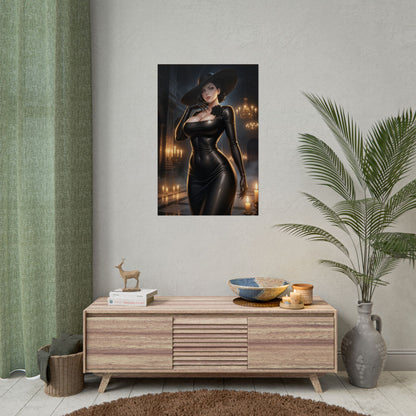 Lady Dimitrescu Resident Evil Village Poster Vampire Woman Wall Art Gothic Lady Print Horror Game Character Gaming Room Decor Gift