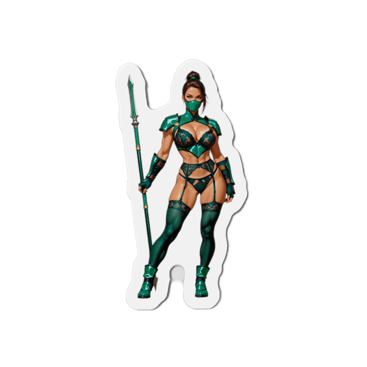 Магніт на холодильник із нефритовою тематикою Mortal Kombat – аніме-дівчина-воїн, декор для геймерів