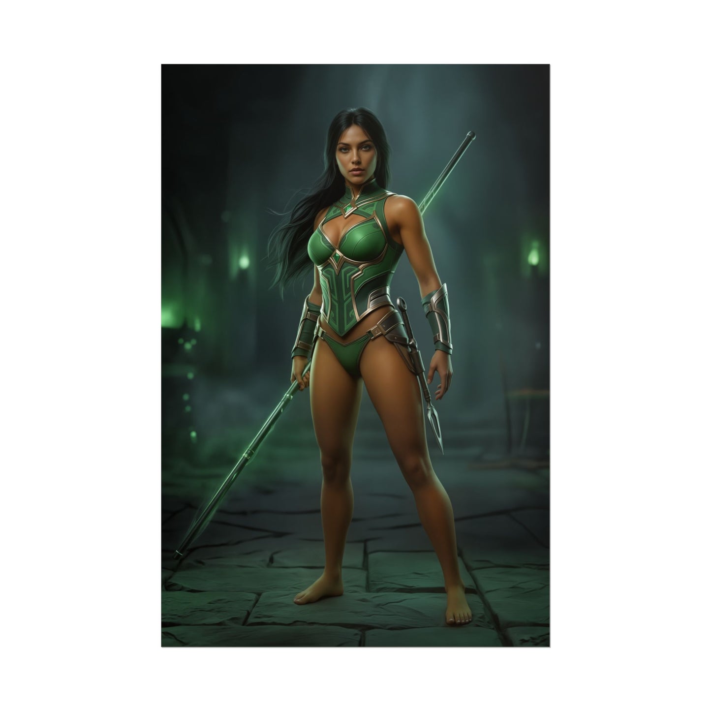 Jade Poster Mortal Kombat Green Energy Wall Art Print Gaming Decor