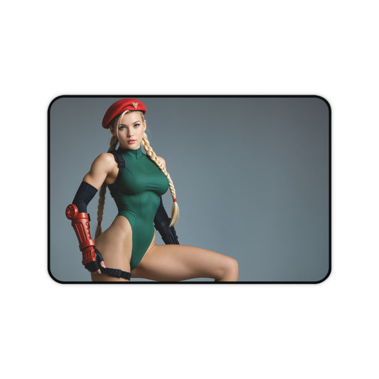 Cammy White Desk Mat, Street Fighter Heroine Mouse Pad, Gaming Desk Setup