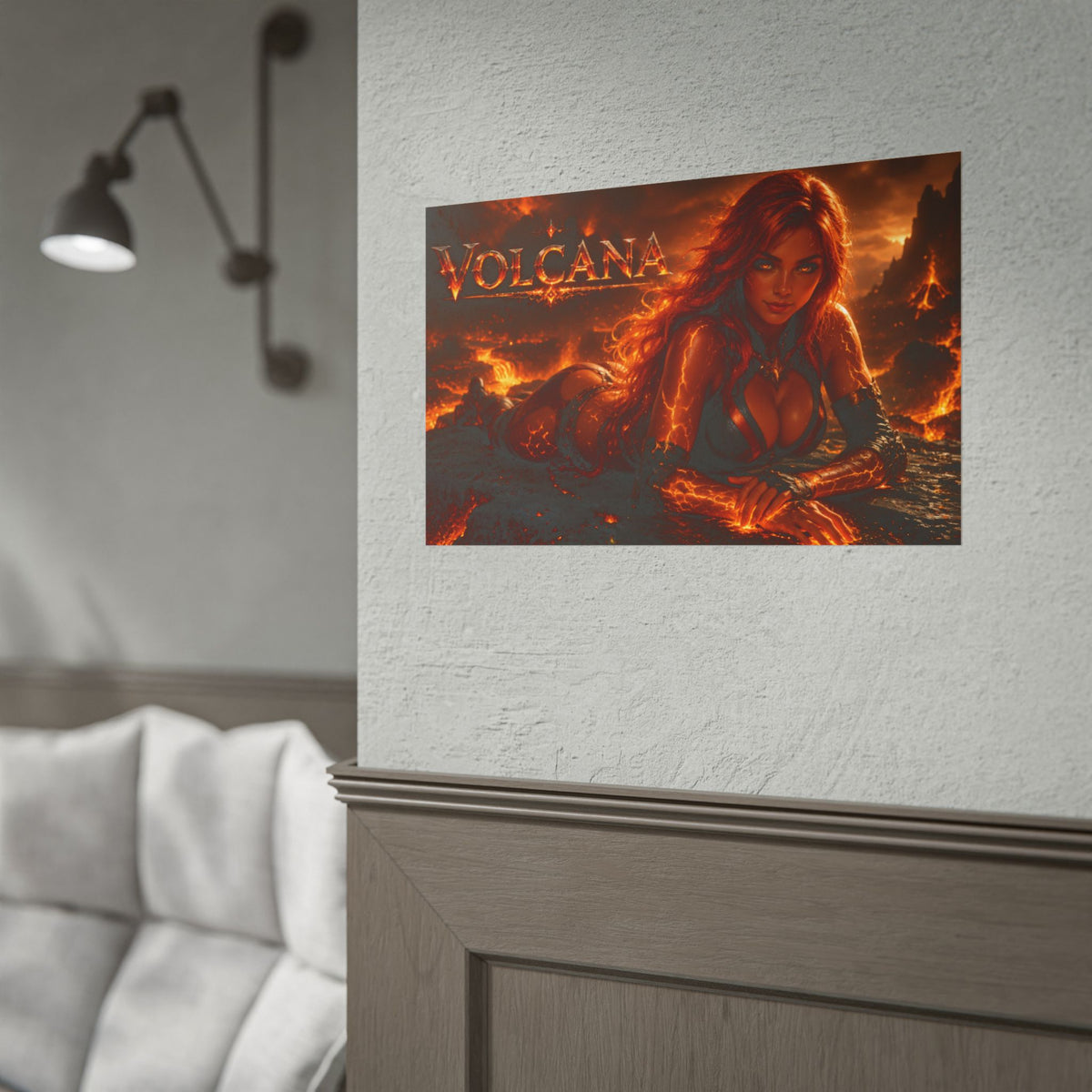 Comic Wall Art Volcana Poster Heroine Room Decor Collectible Character Print
