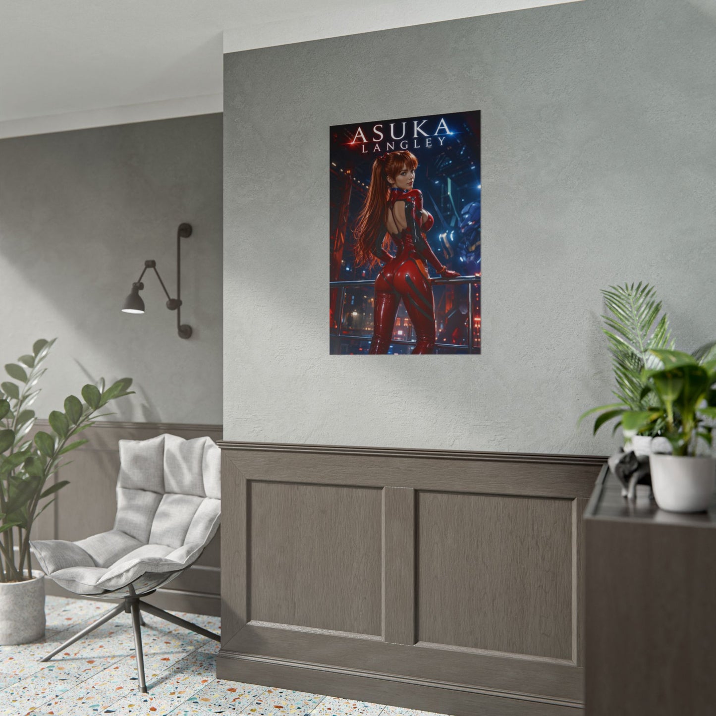 Asuka Langley Evangelion Poster Neon Genesis Anime Wall Art