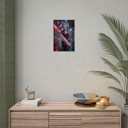 Harley Quinn Poster, DC Comics Wall Art Print, Comic Villain Girl Decor, Gotham Style Wall Art, Gift for Fan