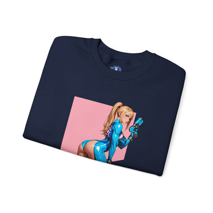 Samus Aran Sweatshirt, Galactic Hunter Rundhalsausschnitt, Gemütliche Gaming-Kleidung für den Alltag