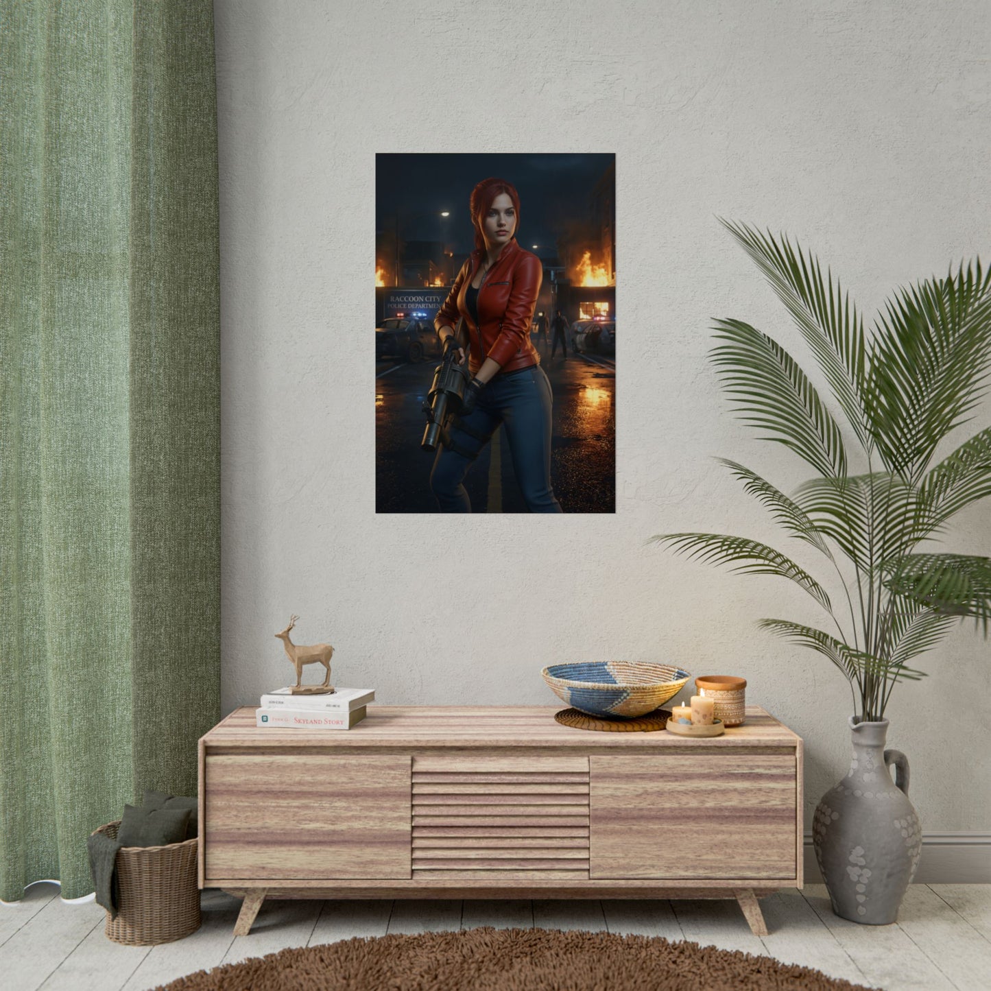 Claire Redfield Poster – Iconic Survival Heroine Wall Art for Gamer Decor, high-res cinematic print on wall