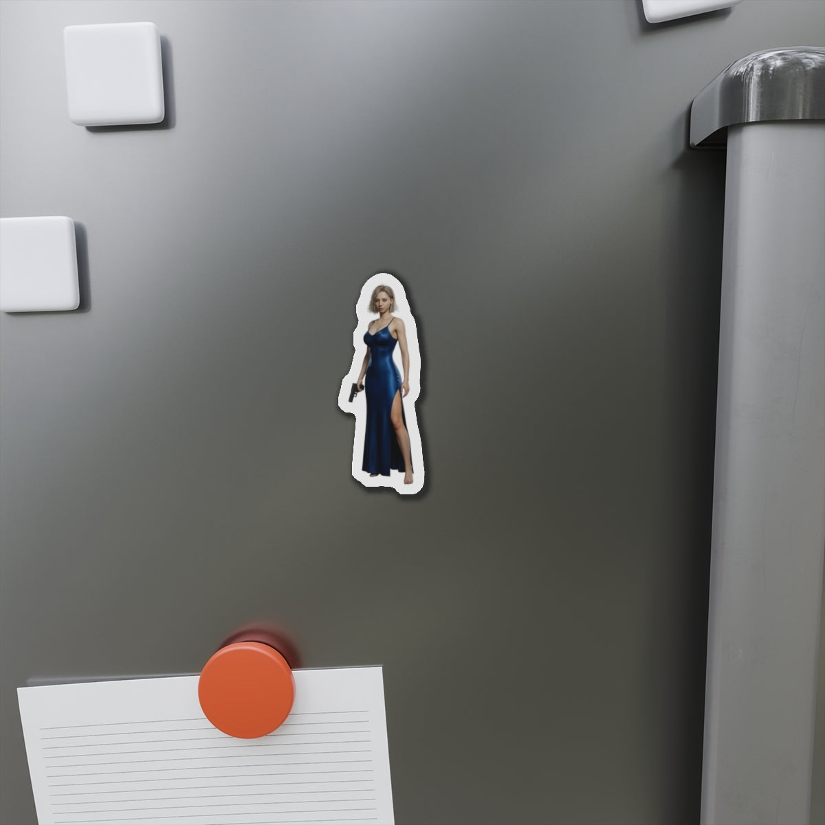 Grace Ashcroft Magnet, Resident Evil Fridge Magnet, Gaming Room Decor - anime-style Grace Ashcroft collectible on fridge, high-res matte vinyl magnet