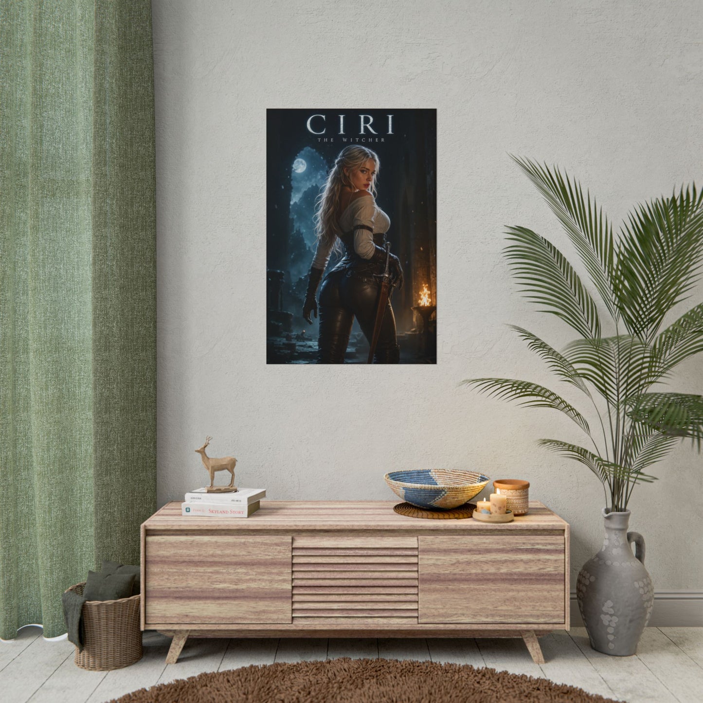 Ciri Poster, Witcher Gaming Wall Art, Fantasy Print, Bedroom Decor