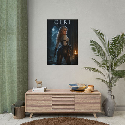 Ciri Poster, Witcher Gaming Wall Art, Fantasy Print, Bedroom Decor