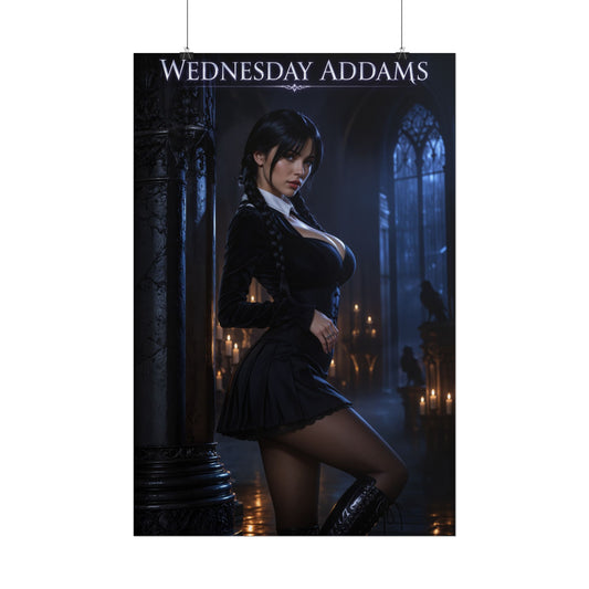 Wednesday Addams Dark Fantasy Character Gothic Wall Art Video Game Poster Print