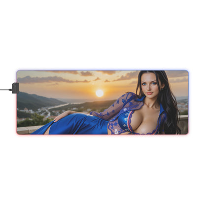 Nico Robin Desk Mat – LED RGB Pad, Waifu Anime Girl Gaming Setup
