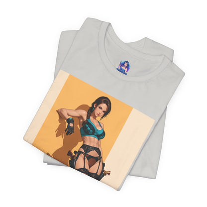 Lara Croft Grafik-T-Shirt | Tomb Raider T-Shirt für Otaku &amp; Gaming-Fans | Sexy Entdecker-Shirt