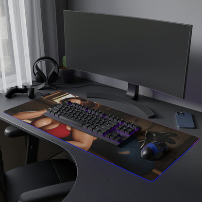 Claire Redfield Schreibtischunterlage – LED RGB-Pad, Waifu Anime Girl Gaming-Setup