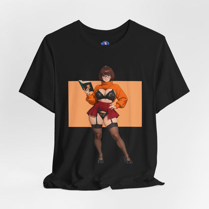 Velma Grafik-T-Shirt | Süßes Nerd-Girl-T-Shirt für Otakus und Retro-Fans | Smart-Heroine-Shirt