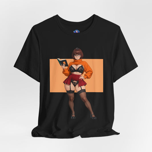 Velma Grafik-T-Shirt | Süßes Nerd-Girl-T-Shirt für Otakus und Retro-Fans | Smart-Heroine-Shirt
