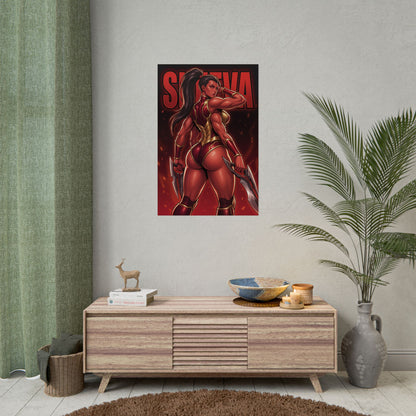 Sheeva Mortal Kombat Poster, Mortal Kombat Wall Art Print, Four Arm Warrior Decor, Fighting Game Wall Art, Gamer Gift