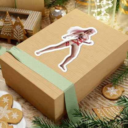 Zero Two Sticker – Anime Character Vinyl Sticker for Laptops & Indoor Decor on a gift box, glossy durable vinyl decal showcasing iconic anime character