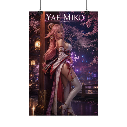 Yae Miko Poster, Genshin Impact Wall Art, Anime Print, Gamer Decor