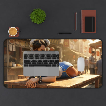 Chun-Li Gaming Mouse Pad, Street Fighter Desk Mat, Anime Martial Artist Setup — HD Chun-Li artwork desk mat for gamers