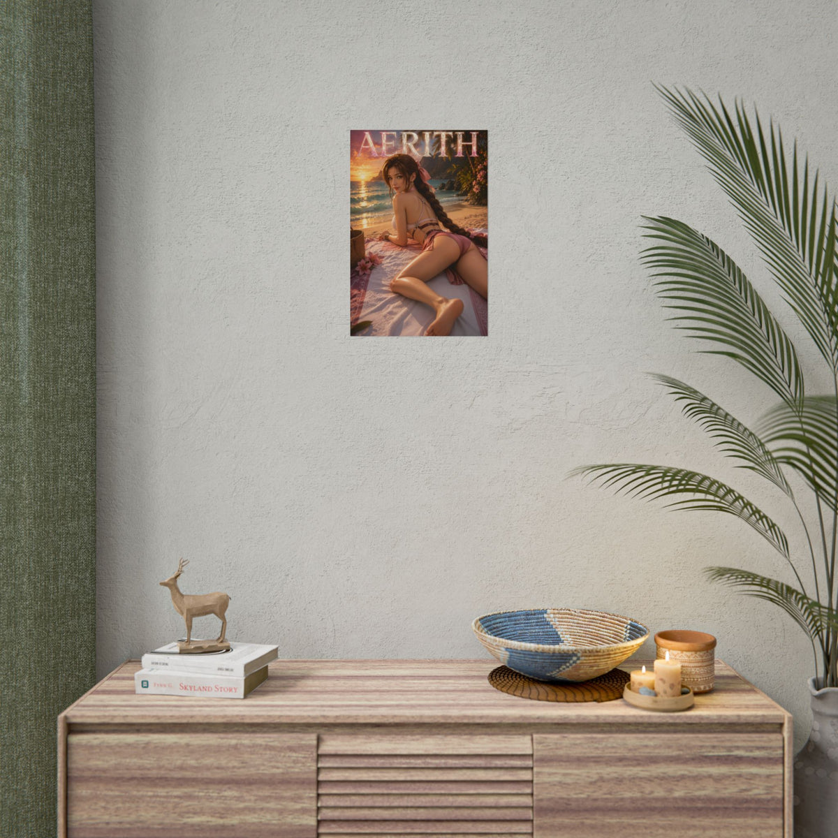 Aerith Gainsborough Character Poster Fantasy Room Wall Decor Collectible Art