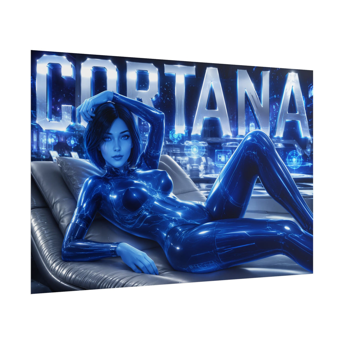 Game Room Decor Cortana Halo Poster Gaming Wall Art Character Print